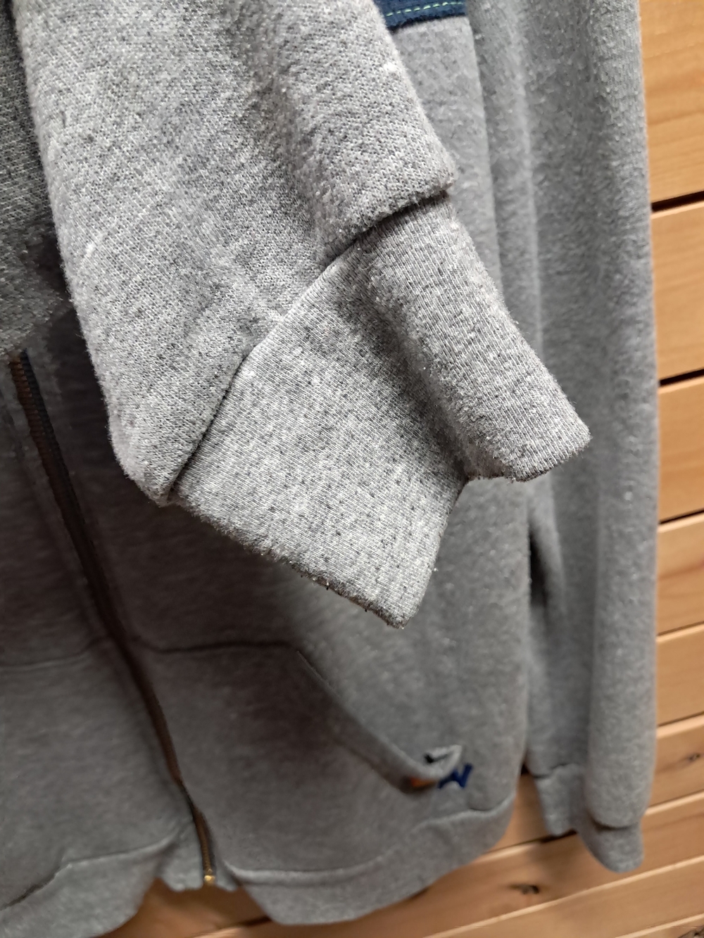 Aviator Nation 5 Stripe Zip Hoodie Heather Grey Rainbow XL - Picture 4 of 6
